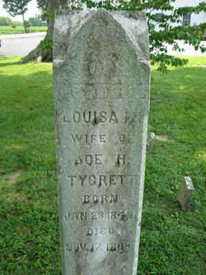 Louisa M Tygrett on Tygrett family stone